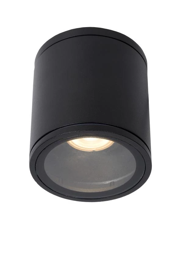 lucide Lucide AVEN - Plafondspot Badkamer - Ø 9 cm - 1xGU10 - IP65 - Zwart