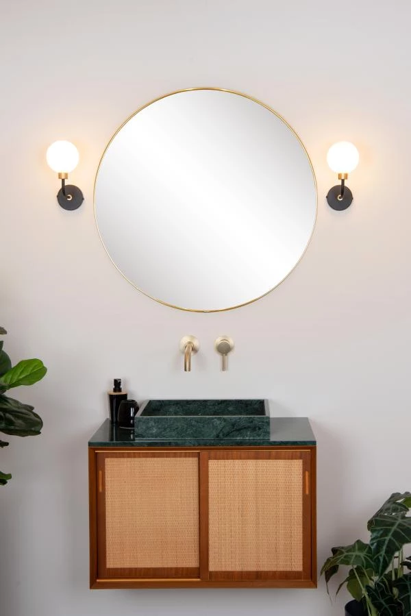 Lucide Lucide BEREND - Wandlamp Badkamer - 1xG9 - IP44 - Zwart