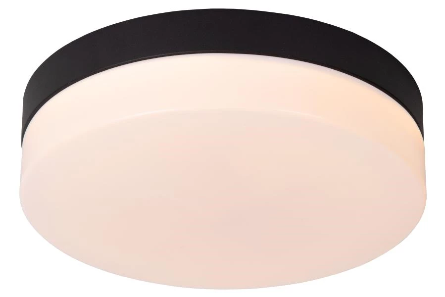 lucide Lucide BISKIT - Plafonnière Badkamer - Ø 23 cm - LED - 1x12W 2700K - IP44 - Bewegingssensor - Zwart
