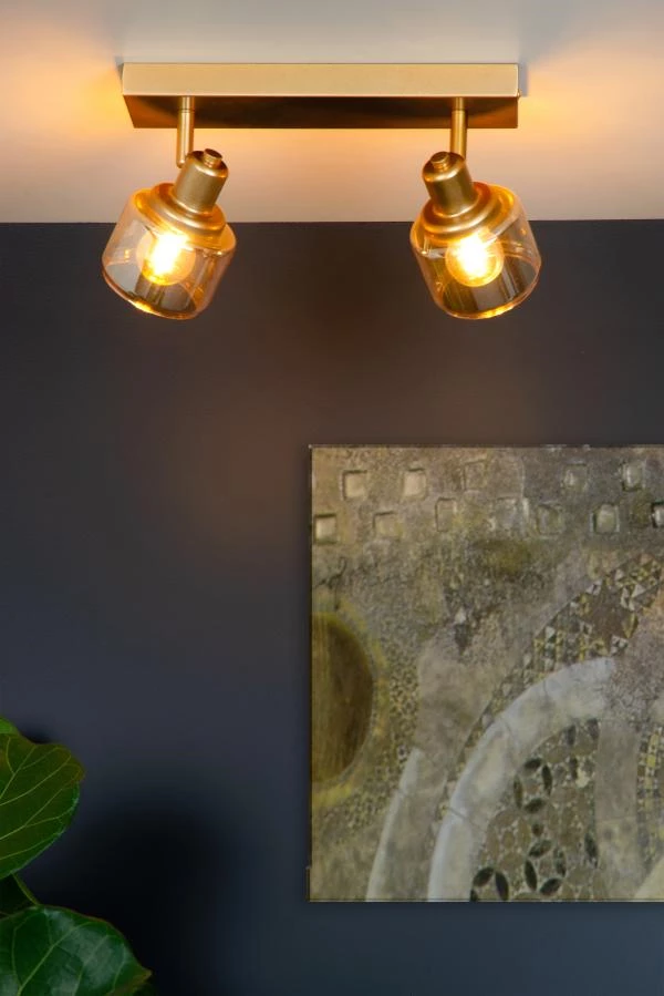 Lucide Lucide BJORN - Plafondspot - 2xE14 - Mat Goud / Messing