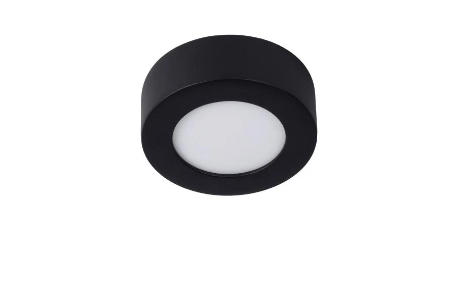 Lucide Lucide BRICE-LED - Plafonnière Badkamer - Ø 11 7 Cm - LED Dimb. - 1x8W 3000K - IP44 - Zwart