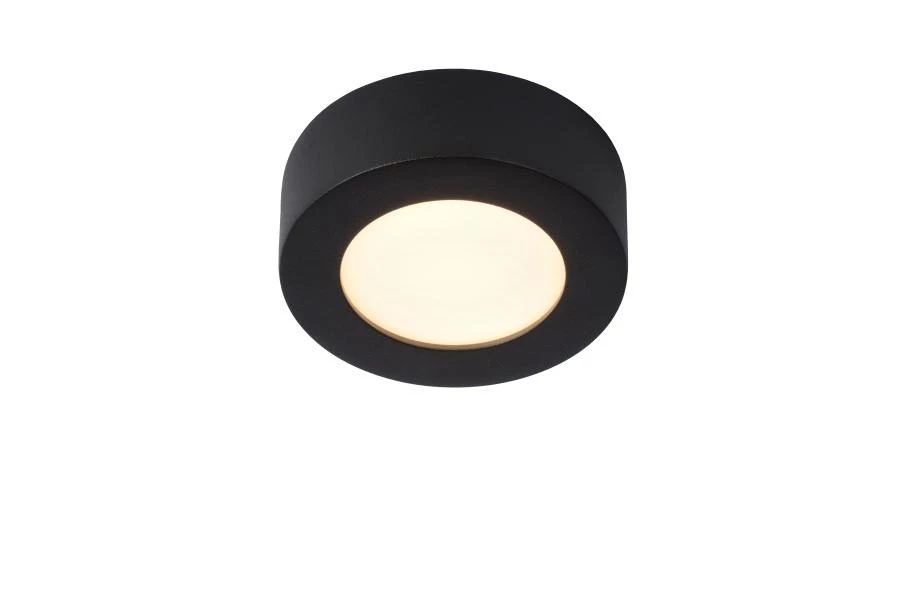 lucide Lucide BRICE-LED - Plafonnière Badkamer - Ø 11 7 cm - LED Dimb. - 1x8W 3000K - IP44 - Zwart