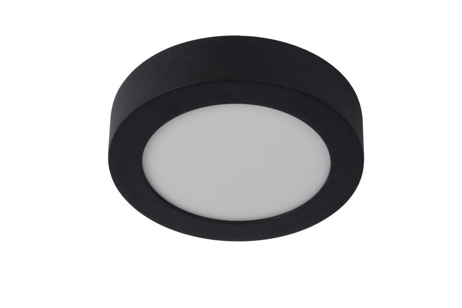 Lucide Lucide BRICE-LED - Plafonnière Badkamer - Ø 18 Cm - LED Dimb. - 1x12W 3000K - IP44 - Zwart