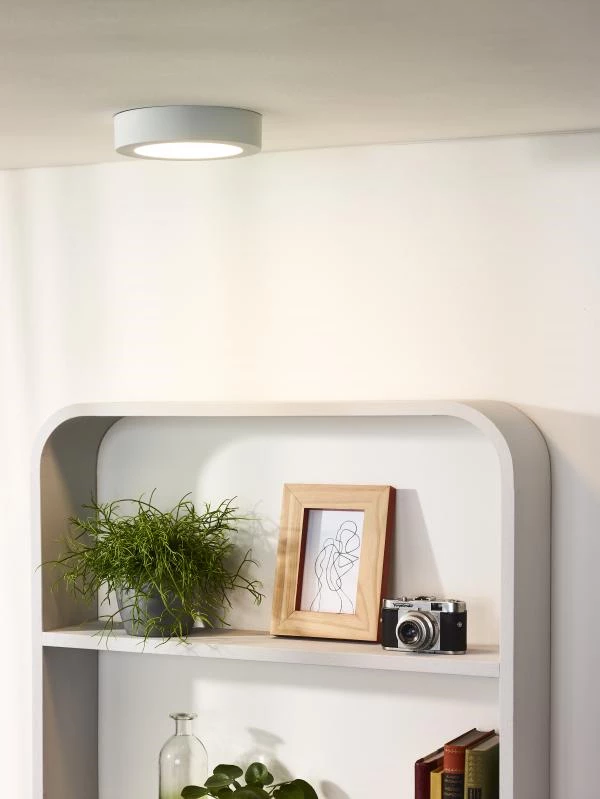 Lucide Lucide BRICE-LED - Plafonnière Badkamer - Ø 18 Cm - LED Dimb. - 1x12W 3000K - IP44 - Wit