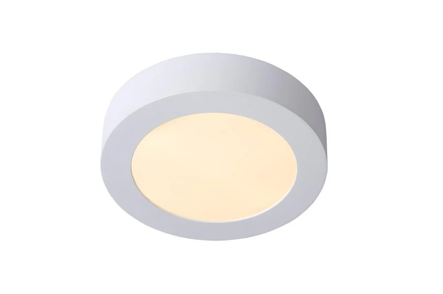 lucide Lucide BRICE-LED - Plafonnière Badkamer - Ø 18 cm - LED Dimb. - 1x12W 3000K - IP44 - Wit