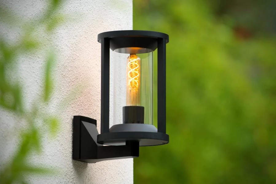 Lucide Lucide CADIX - Wandlamp Binnen/Buiten - 1xE27 - IP65 - Zwart