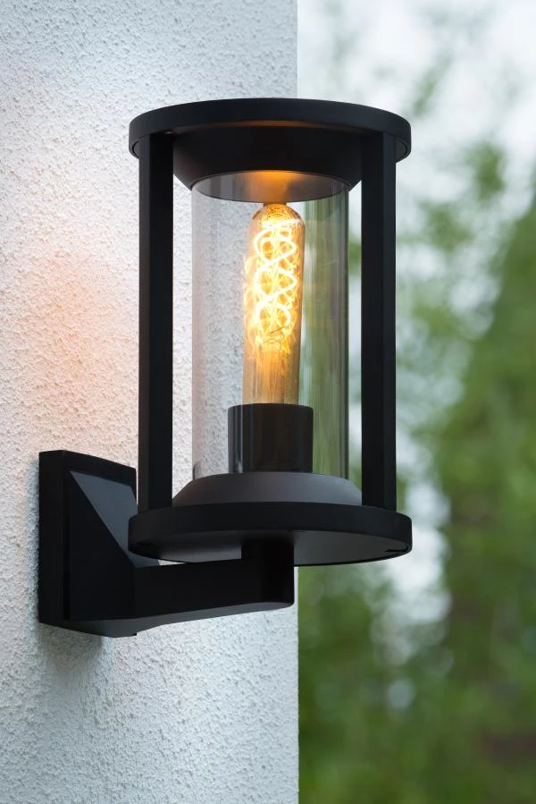 Lucide Lucide CADIX - Wandlamp Binnen/Buiten - 1xE27 - IP65 - Zwart