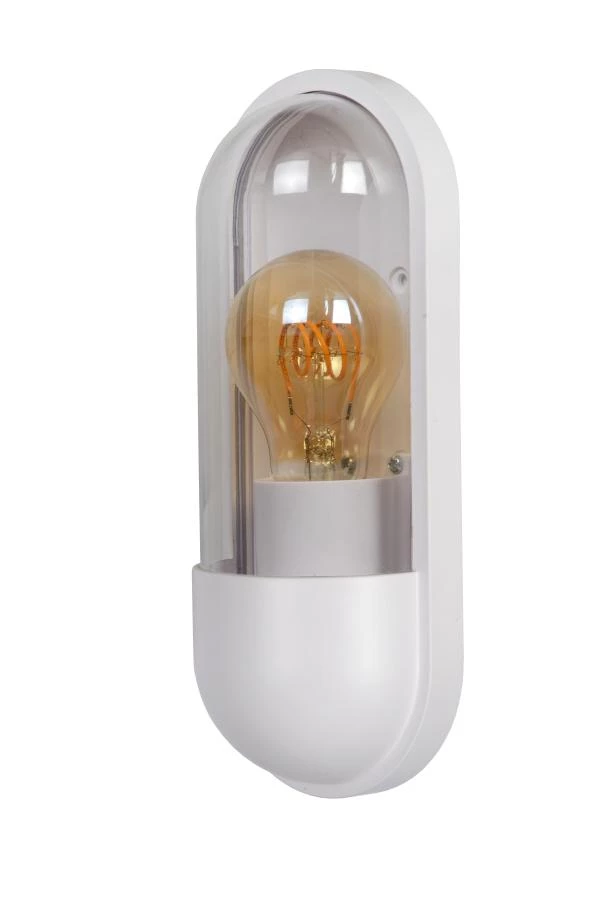 Lucide Lucide CAPSULE - Wandlamp Binnen/Buiten - 1xE27 - IP54 - Wit