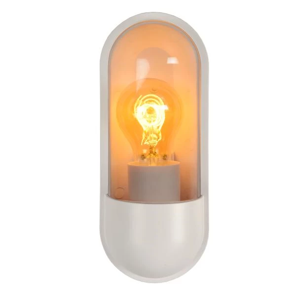 Lucide Lucide CAPSULE - Wandlamp Binnen/Buiten - 1xE27 - IP54 - Wit