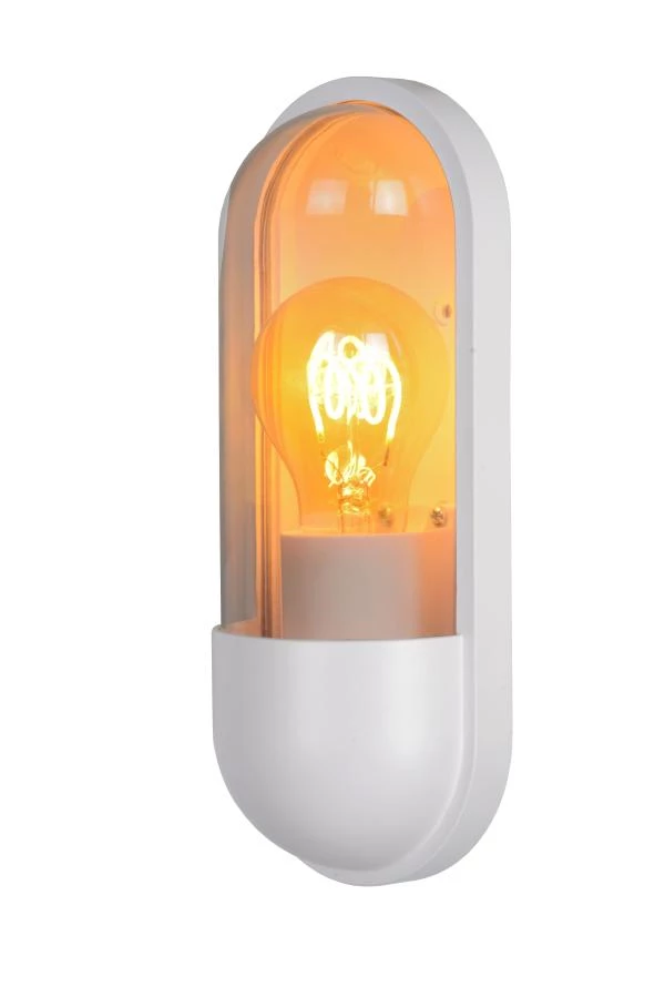 lucide Lucide CAPSULE - Wandlamp Binnen/Buiten - 1xE27 - IP54 - Wit