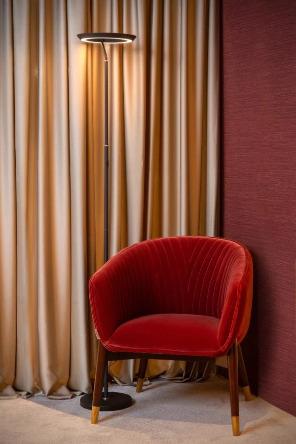 Lucide Lucide CELESTE - Vloerlamp - Ø 28 Cm - LED Dimb. - 1x21W 2700K - Zwart