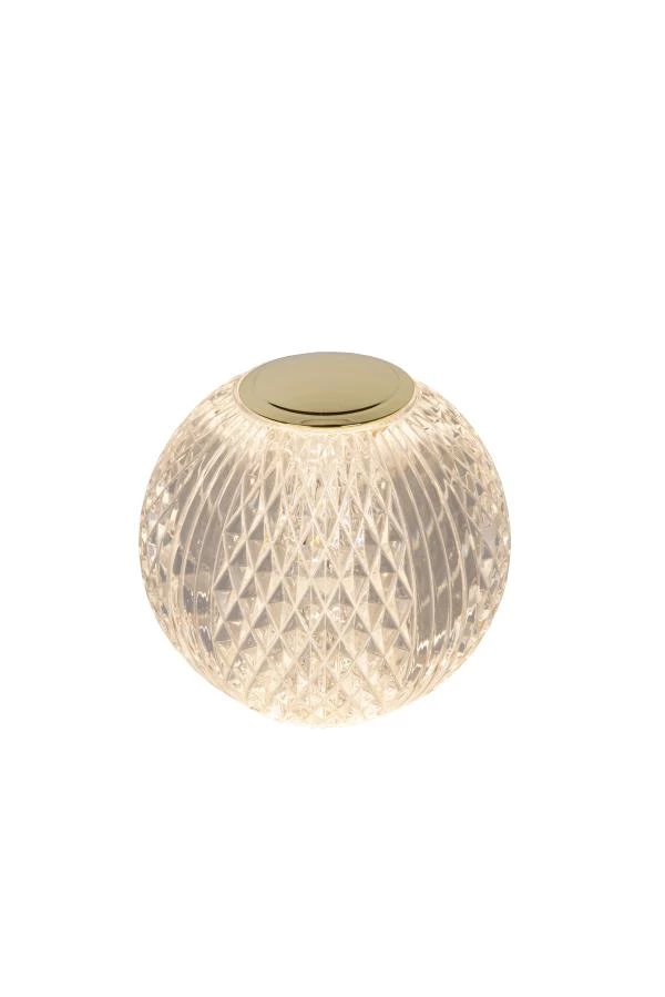 lucide Lucide CINTRA - Oplaadbare Tafellamp - Accu/Batterij - Ø 9 cm - LED 3 StepDim - 1x1 5W 2700K - Transparant