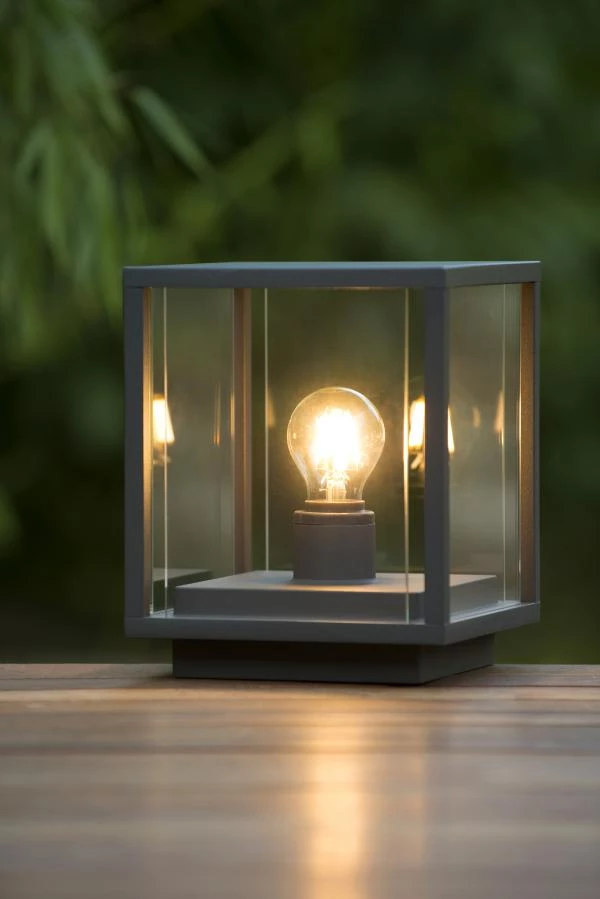 Lucide Lucide CLAIRE - Sokkellamp - 1xE27 - IP54 - Antraciet