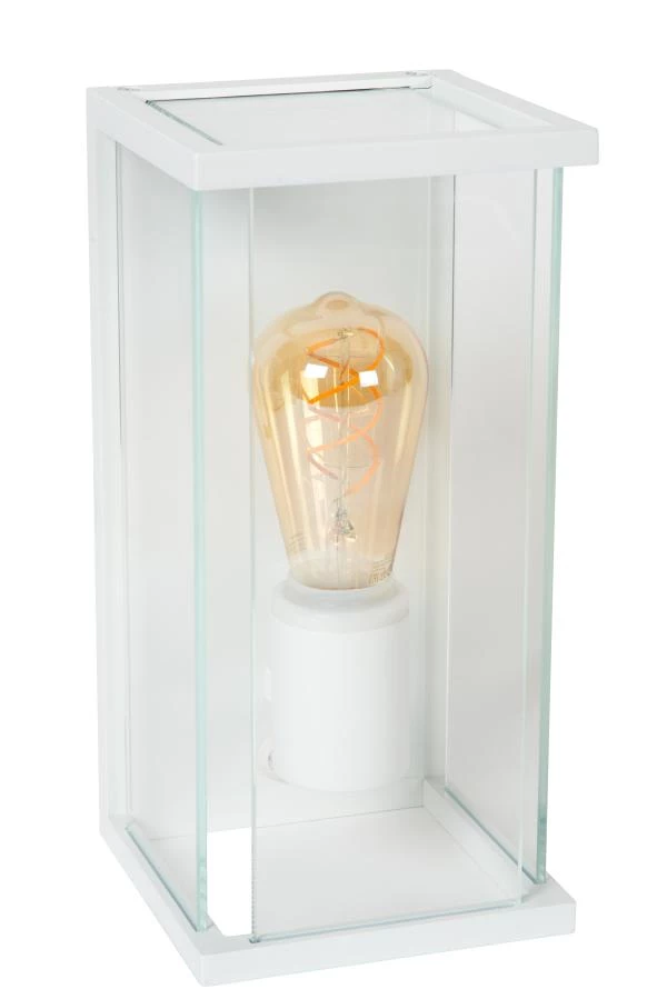 Lucide Lucide CLAIRE - Wandlamp Binnen/Buiten - 1xE27 - IP54 - Beweging & Dag/nacht Sensor - Wit