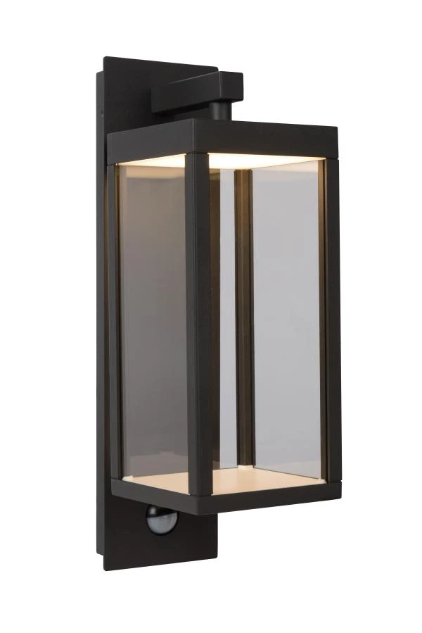 lucide Lucide CLAIRETTE - Wandlamp Binnen/Buiten - LED - 1x13W 3000K - IP54 - Beweging & dag/nacht sensor (uitschakelbaar) - Antraciet