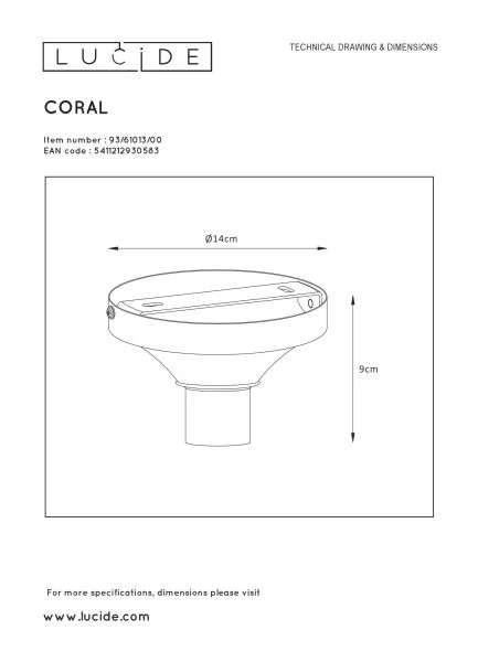 Lucide Lucide CORAL Suspension Set - Onderdeel - Mat Chroom