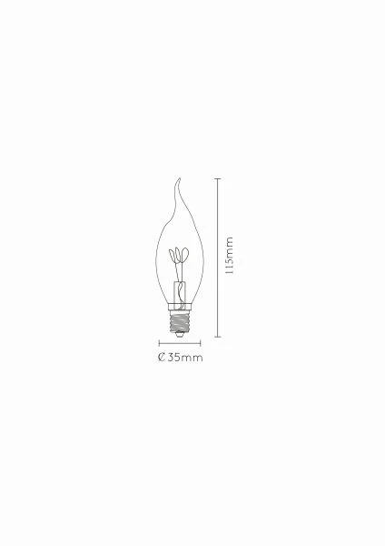 Lucide Lucide CT35 - Filament Lamp - Ø 3 5 Cm - LED Dimb. - E14 - 1x3W 2200K - Amber