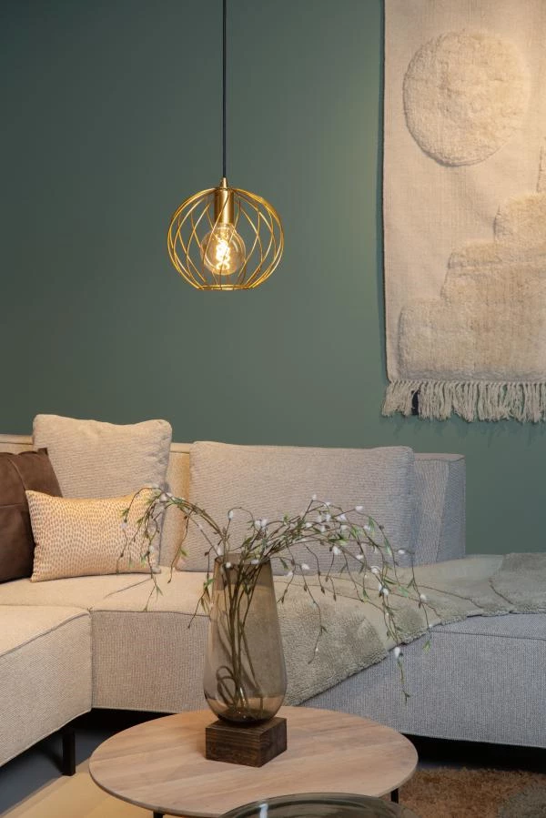 Lucide Lucide DANZA - Hanglamp - Ø 25 Cm - 1xE27 - Mat Goud / Messing