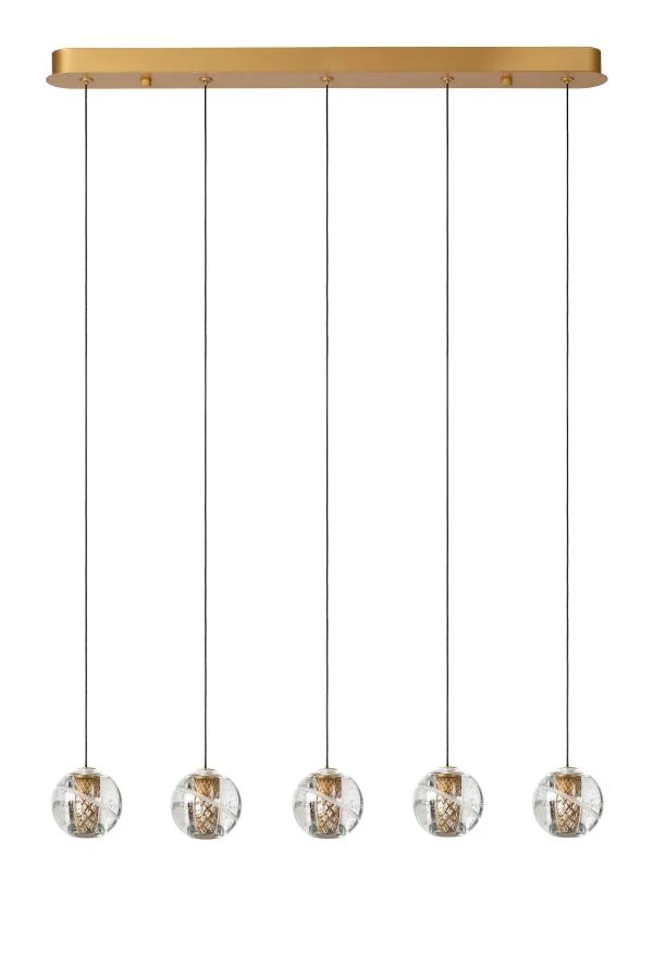 Lucide Lucide DILENKO - Hanglamp - LED Dimb. - 5x3 5W 2700K - Mat Goud / Messing