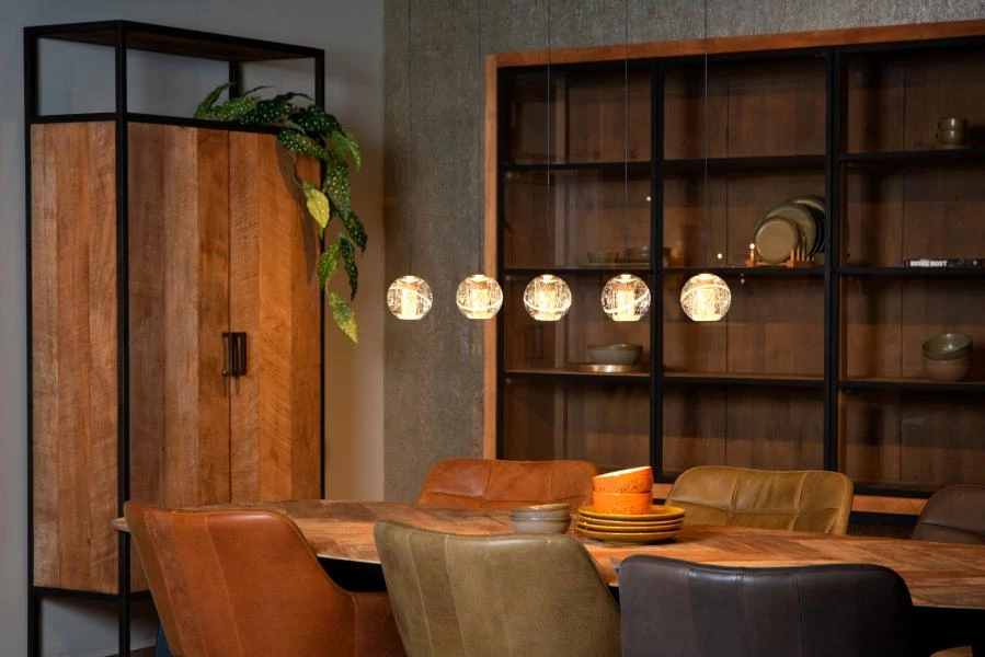 Lucide Lucide DILENKO - Hanglamp - LED Dimb. - 5x3 5W 2700K - Mat Goud / Messing