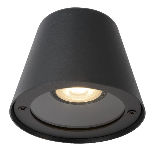 Lucide Lucide DINGO-LED - Wandlamp Binnen/Buiten - LED Dimb. - GU10 - 1x5W 3000K - IP44 - Antraciet