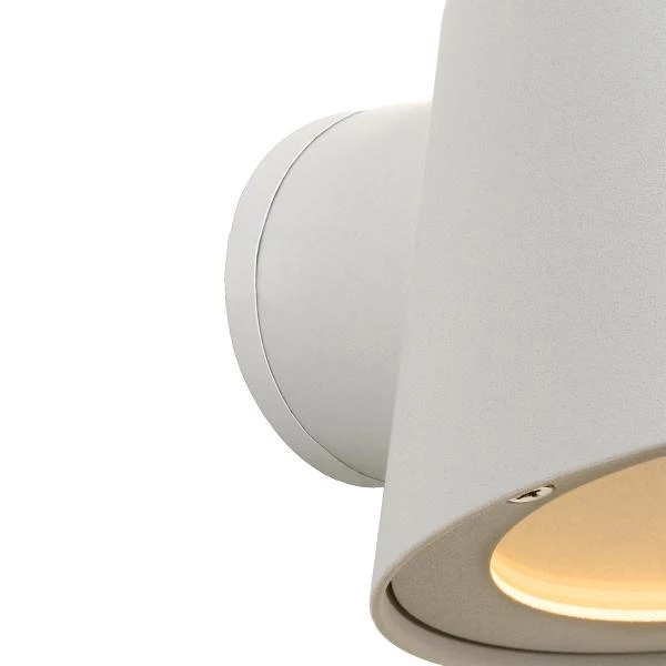 Lucide Lucide DINGO-LED - Wandlamp Binnen/Buiten - LED Dimb. - GU10 - 1x5W 3000K - IP44 - Wit