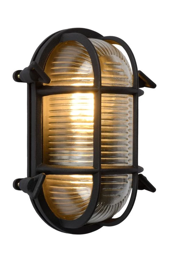 lucide Lucide DUDLEY - Wandlamp Binnen/Buiten - 1xE27 - IP65 - Zwart