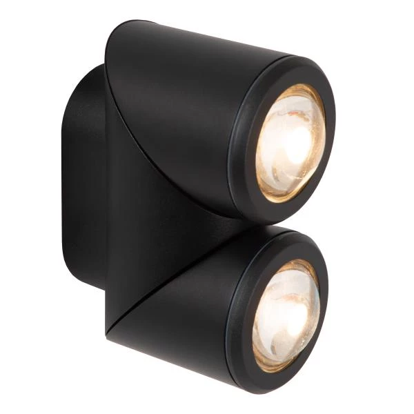 Lucide Lucide ERIN - Wandspot / Wandlamp Binnen/Buiten - LED - 2x5W 2700K - IP65 - Zwart