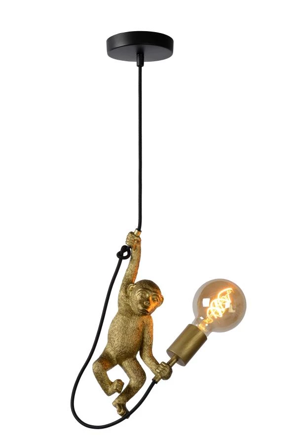 lucide Lucide EXTRAVAGANZA CHIMP - Hanglamp - Ø 17 6 cm - 1xE27 - Zwart