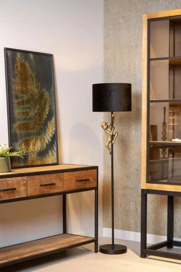 Lucide Lucide EXTRAVAGANZA CHIMP - Vloerlamp - Ø 35 Cm - 1xE27 - Zwart