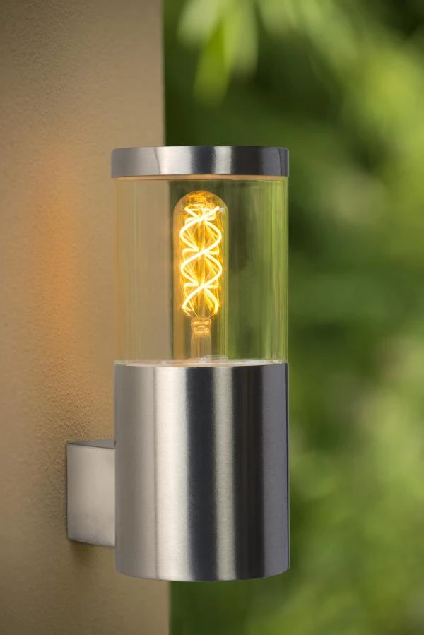 Lucide Lucide FEDOR - Wandlamp Binnen/Buiten - 1xE27 - IP44 - Mat Chroom