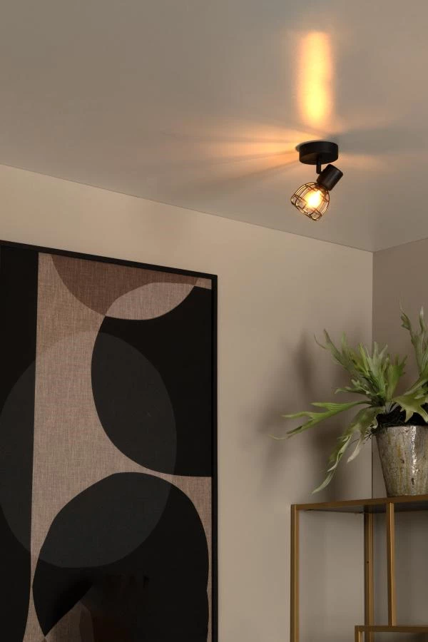 Lucide Lucide FILOX - Plafondspot - Ø 10 Cm - 1xE14 - Zwart