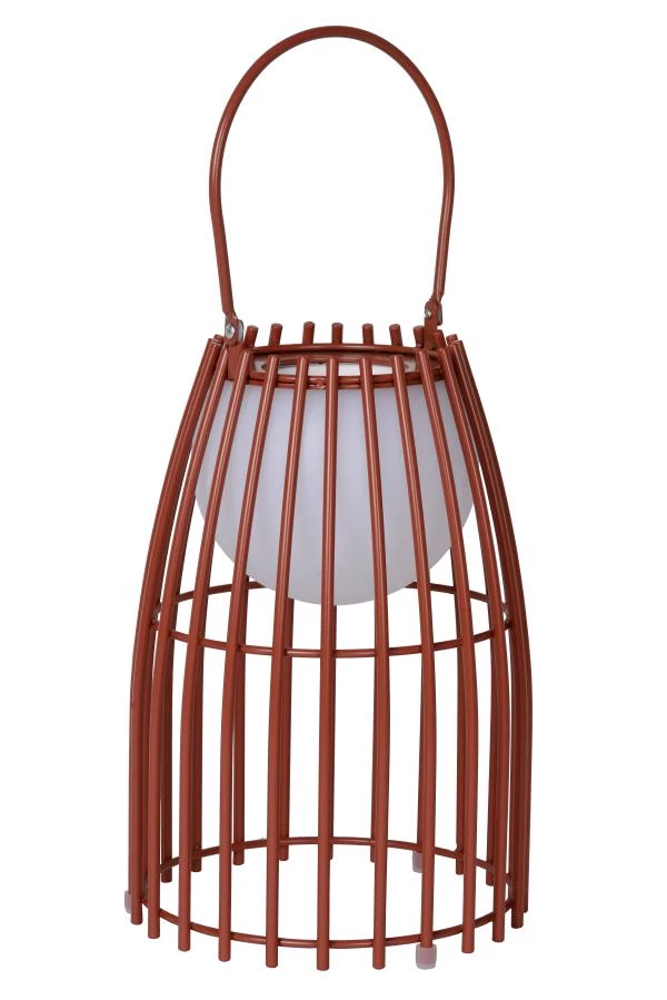 Lucide Lucide FJARA - Oplaadbare Tafellamp Binnen/Buiten - Accu/Batterij - Ø 17 5 Cm - LED Dim To Warm - 1x0 3W 2800K/3200K - IP44 - Roest Bruin