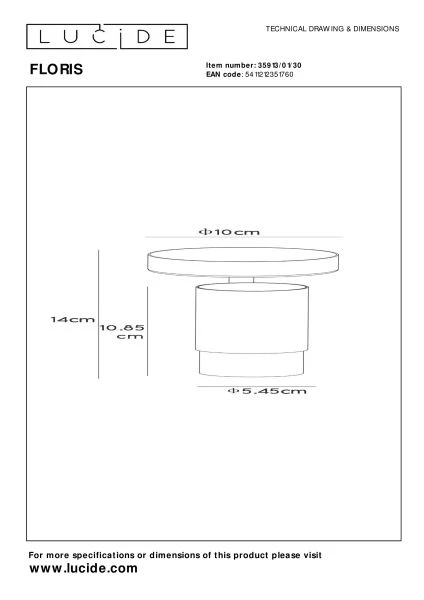 Lucide Lucide FLORIS - Plafondspot - Ø 10 Cm - 1xGU10 - Zwart