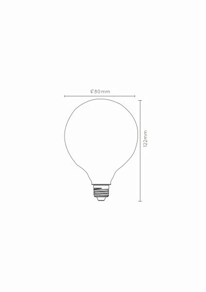Lucide Lucide G80 - Filament Lamp - Ø 8 Cm - LED Dimb. - E27 - 1x4 9W 2700K - Opaal