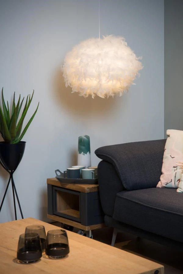 Lucide Lucide GOOSY SOFT - Hanglamp - Ø 50 Cm - 1xE27 - Wit