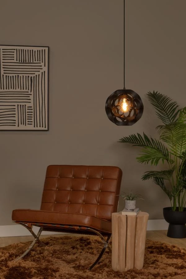 Lucide Lucide HANNELORE - Hanglamp - Ø 30 Cm - 1xE27 - Zwart