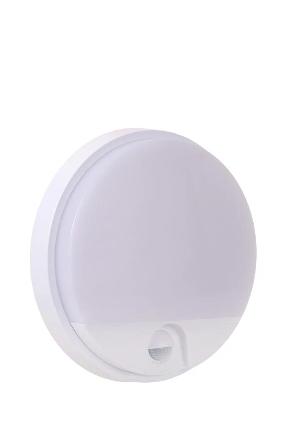 Lucide Lucide HUPS IR - Wandlamp Binnen/Buiten - Ø 21 Cm - LED - 1x10W 3000K - IP54 - Beweging & Dag/nacht Sensor - Wit