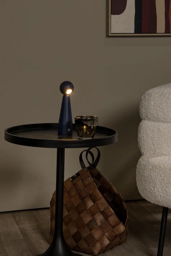 Lucide Lucide IPSOS - Oplaadbare Tafellamp - Accu/Batterij - LED Dim To Warm - 1x3W 3000K/3200K - Blauw