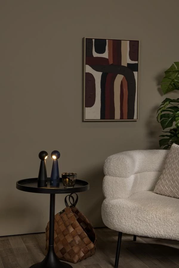 Lucide Lucide IPSOS - Oplaadbare Tafellamp - Accu/Batterij - LED Dim To Warm - 1x3W 3000K/3200K - Zwart