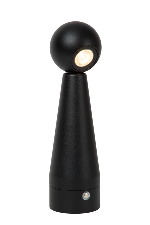 lucide Lucide IPSOS - Oplaadbare Tafellamp - Accu/Batterij - LED Dim to warm - 1x3W 3000K/3200K - Zwart