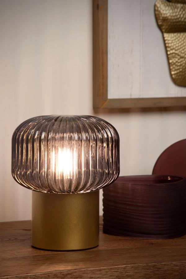 Lucide Lucide JANY - Tafellamp - Ø 16 Cm - 1xE14 - Mat Goud / Messing