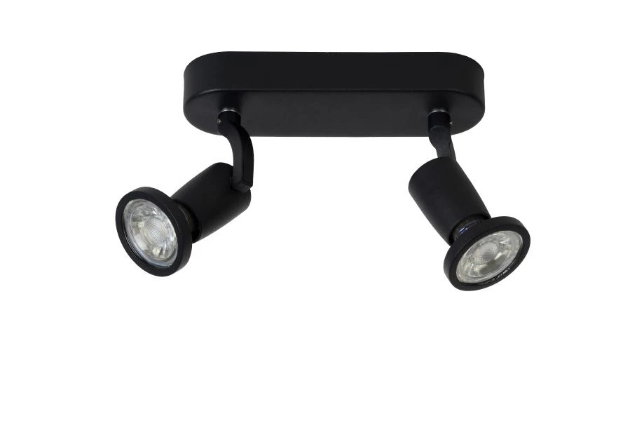 Lucide Lucide JASTER-LED - Plafondspot - LED - GU10 - 2x5W 2700K - Zwart