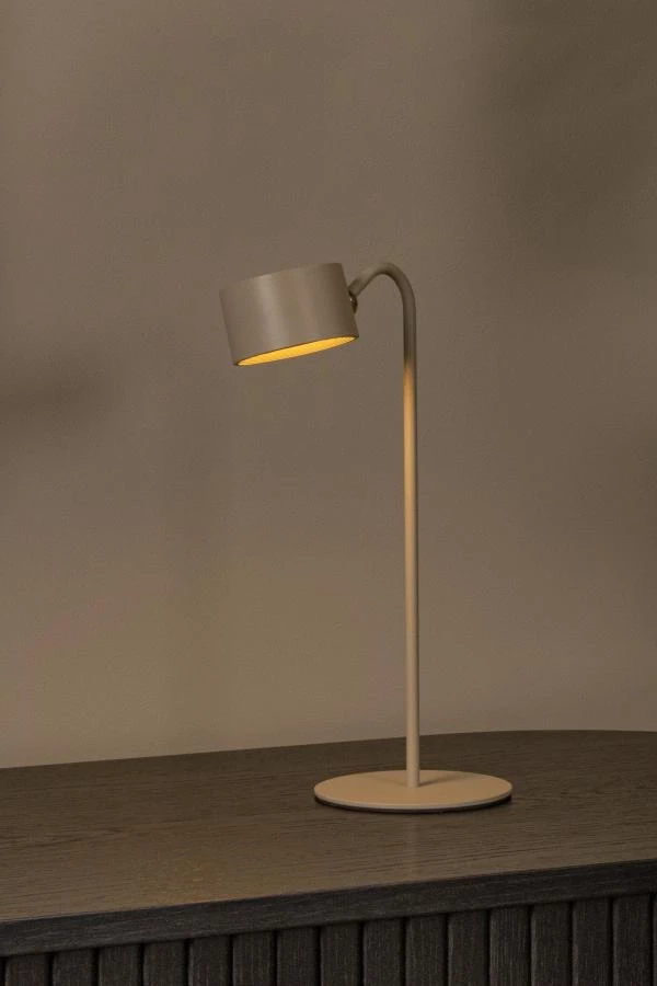 Lucide Lucide JOLAN - Oplaadbare Bureaulamp/Klemlamp/Wandlamp - Accu/Batterij - LED Dim To Warm - 1x3 5W 2700K/5700K - Taupe