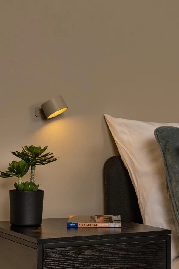 Lucide Lucide JOLAN - Oplaadbare Bureaulamp/Klemlamp/Wandlamp - Accu/Batterij - LED Dim To Warm - 1x3 5W 2700K/5700K - Taupe