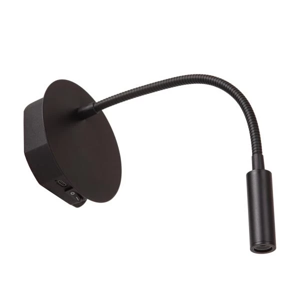 Lucide Lucide JOLIJN - Oplaadbare Bedlamp / Wandlamp - Accu/Batterij - Ø 11 Cm - LED - 1x2W 3000K - Magnetisch - Zwart