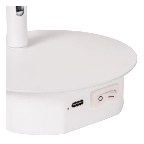 Lucide Lucide JOLIJN - Oplaadbare Bedlamp / Wandlamp - Accu/Batterij - Ø 10 2 Cm - LED - 1x2W 3000K - Magnetisch - Wit