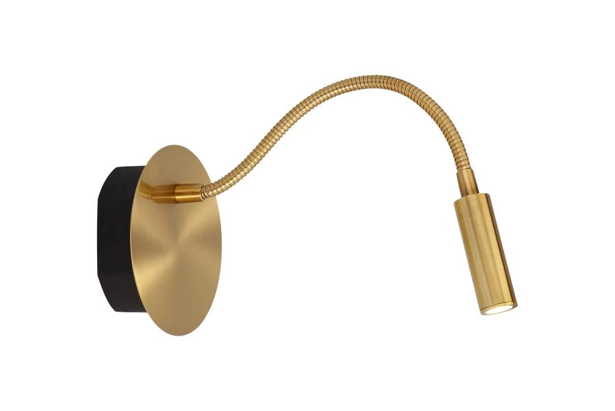 lucide Lucide JOLIJN - Oplaadbare Bedlamp / Wandlamp - Accu/Batterij - Ø 11 cm - LED - 1x2W 3000K - Magnetisch - Mat Goud / Messing