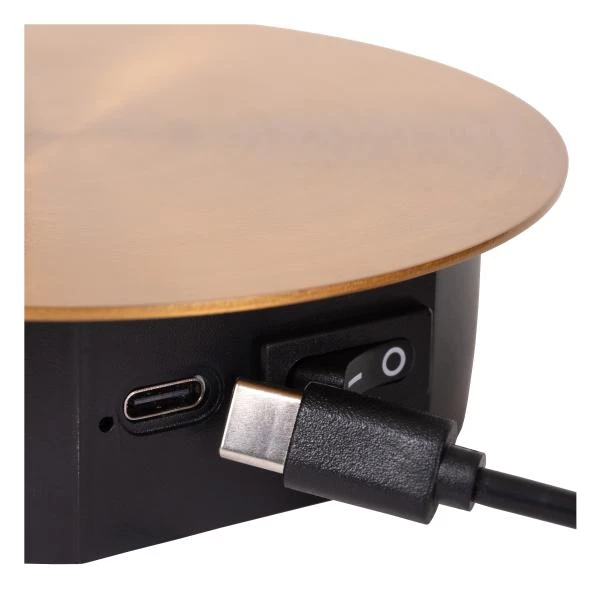 Lucide Lucide JOLIJN - Oplaadbare Bedlamp / Wandlamp - Accu/Batterij - Ø 10 2 Cm - LED - 1x2W 3000K - Magnetisch - Mat Goud / Messing