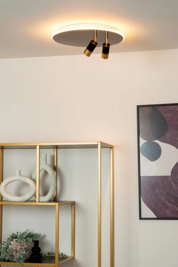 Lucide Lucide JUBEL - Plafonnière - Ø 40 Cm - LED - CCT - 2500K/3000K - Zwart Chroom